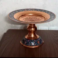 شیرینی خوری  مسی مینا کاری شده پایه دار