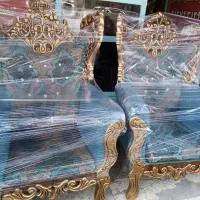 مبل هفت نفره کلاسیک استیل چوب در حد نو