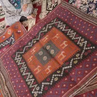 سفره و گلیم دست بافت|گلیم، جاجیم، گبه|بافت, |دیوار