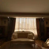 پرده دو‌لایه مخمل شسته نشده برای سالن