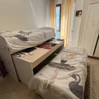 تخت دو طبقه نوجوان کمجا چوب با خوشخواب