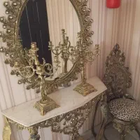 آینه و میزکنسول برنجی