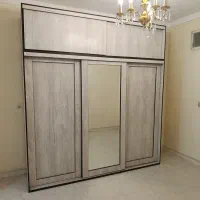 کمد ریلی ۳تیکه چوبMDFترک رنگ آنتی کاج