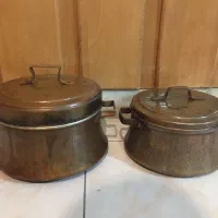 ۲ عدد کماجدان مسی چکشی|ظروف پخت‌وپز|اصفهان, بیدآباد|دیوار