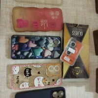 قاب گوشی همراه محافظ لنز نگین دار