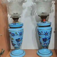 یه جفت چراغ نفتی کریم خانی گلدانهای عتیقه