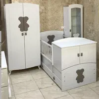 کمد و تخت دومنظوره نوزاد نوجوان مدل تدی