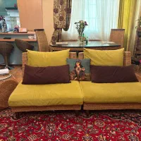 مبلمان و میزناهارخوری پرده و صندلی اپن ست