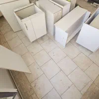 ۴متر کابینت سفید تمیز زمینی دیواری