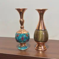 گلدان مسی میناکاری