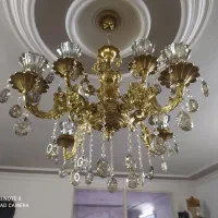 لوستر8شعله دسته بلندبرنز برندنورسان