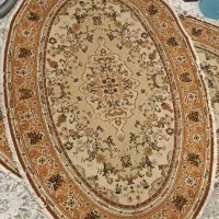 دوتا قالیچه گلیم فرش بیضی