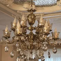فروش فوری دوعدد لوستر برنجی|لوستر و چراغ آویز|رشت, یخسازی|دیوار