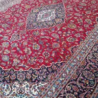 جفت فرش کاشان  قطبی۱۲ متری شسته گوشت دار سالم