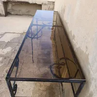 میز فرفروژه با شیشه ی دودی عسلی|میز و صندلی غذاخوری|تهران, سلسبیل جنوبی|دیوار