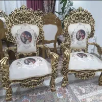 مبل ۹ نفره تمام چوب ورق طلا با نهار خوری 10|مبلمان خانگی و میز عسلی|تهران, تهرانسر مرکزی|دیوار