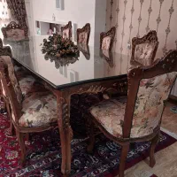 صندلی و میز نهارخوری ۱۰ نفره با چوب گردو|میز و صندلی غذاخوری|گنبد کاووس, |دیوار