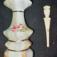 سرمه دان مرمر و لیوان دمنوش چینی و قوری و قالب ژل