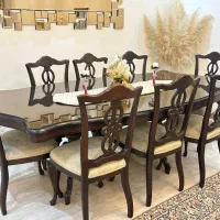 مبل اتریشی ۷ نفره + میز نهارخوری ۸ نفره بهمراه میز