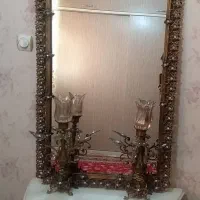 ست آینه و شمعدان برنز لوکس با میز