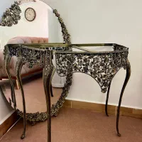 آینه شمعدان برنز کنده کاری شده|آینه|تبریز, |دیوار