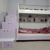 تخت خواب دو طبقه /تختخواب به همراه پله های کمدی