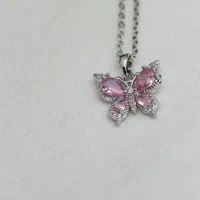 گردنبند زنانه پروانه صورتی|بدلیجات|ری, شهادت|دیوار