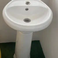 روشویی سرامیکی و شیرآلات ۵ تیکه