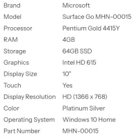 سرفیس گو 10 Microsoft USA Surface Goسبک ترینLaptop|رایانه همراه|تهران, شادمان|دیوار