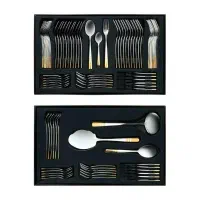 سرویس قاشق و چنگال 24 نفره ناب استیل طرح فلورانس