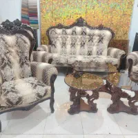 مبل سلطنتی تمام چوب گردو منبتی ست کامل میزو عسلی|مبلمان خانگی و میز عسلی|رشت, پارک شهر|دیوار