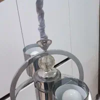 لوستر سه شعله نقره ای|لوستر و چراغ آویز|تهران, ستارخان|دیوار