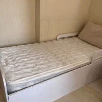 تخت یک نفره نوجوان با پا تختی کشو دار