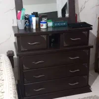 تخت ودراور و آینه  ام دی اف بدونه تشک