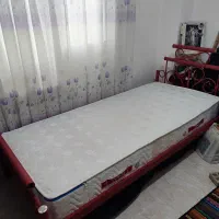تخت خواب تک نفره فلزی با تشک رویال