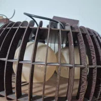 لوستر سه شعله چوبی