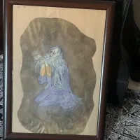 تابلو نفیس نقاشی روی پوست بره کار دست ۴۰ سال پیش