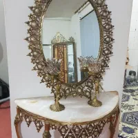 آینه و کنسول و شمعدان برنز