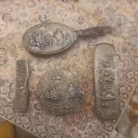 ست آرایشی نقره  آینه  جاجواهری شانه ماهوت