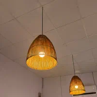 لوستر چوبی حصیری