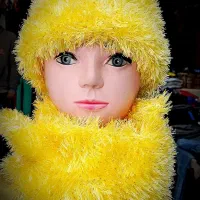 کلاه و شال گردن دخترانه دست بافت|لباس|همدان, |دیوار