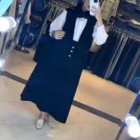ژیله پیراهن سفید و دامن جنس لنین یک بار پوشیده شده