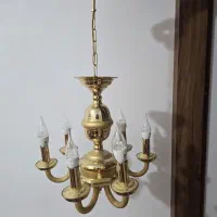 لوستر ۶ شاخه برنجی|لوستر و چراغ آویز|سمنان, |دیوار