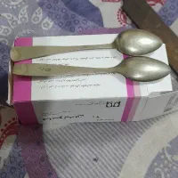 دو عدد قاشق مرباخوری  قدیمی  نقره