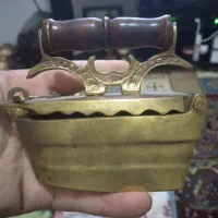 اتو زغالی و قلیان دکوری برنجی قدیمی و انگشتر