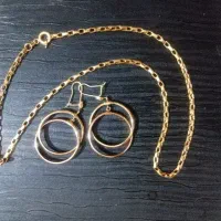 گوشواره و زنجیر طلا در حد نو با فاکتور