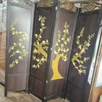 پارتیشن پاراوان هنر ویترای روی چوب