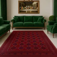 فرش دستباف ( بساک در کرج ) جفت ۶ متری کرم