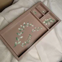 رایزر تنقلات و مزه خوری طرح برگ(کار دست میباشد)
