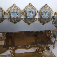 مبلمان استیل به همراه میز نهار خوری ۸ نفره